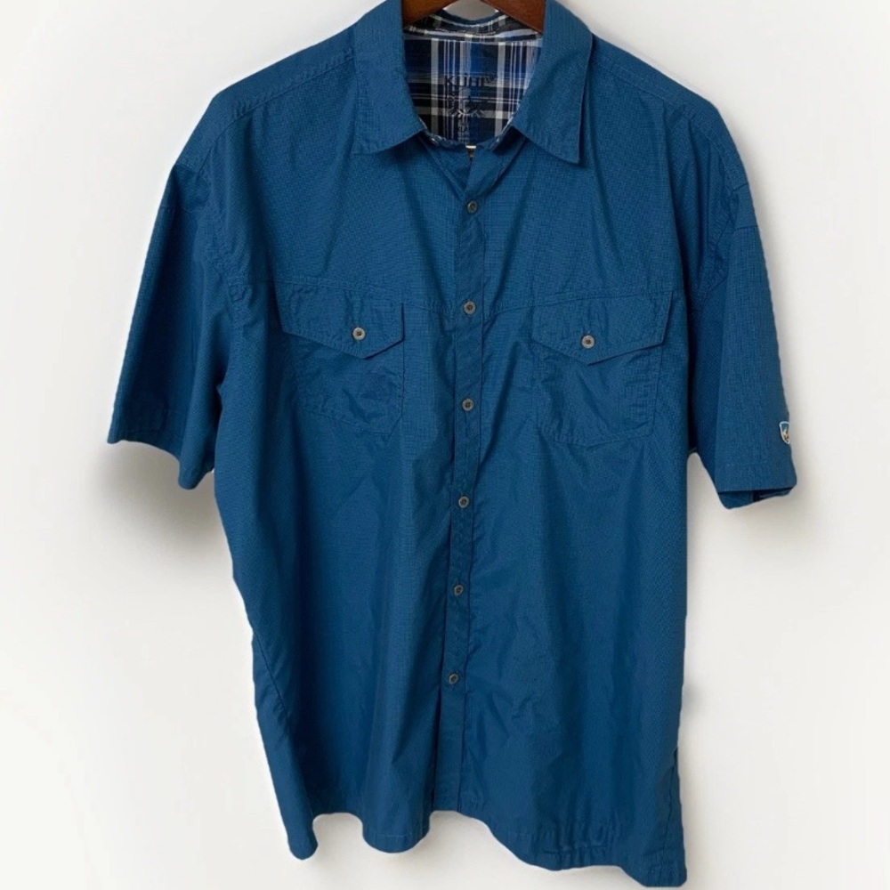 Kuhl Eluxur Men's XXL Short Sleeve Button Up Shirt Mountain Grown Hiking Outdoor